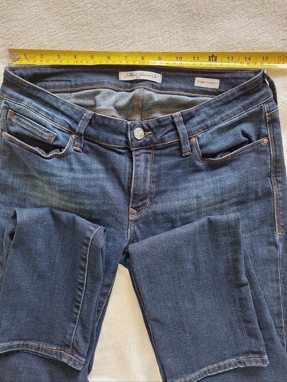 Mavi Emma Slim Boyfriend Dark Wash Stretch Denim Jeans Size 28 x 32 - Picture 3 of 9